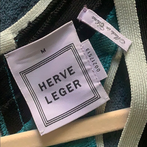 HERVE LEGER Eyvette Colorblock Bandage Dress - Picture 4 of 5